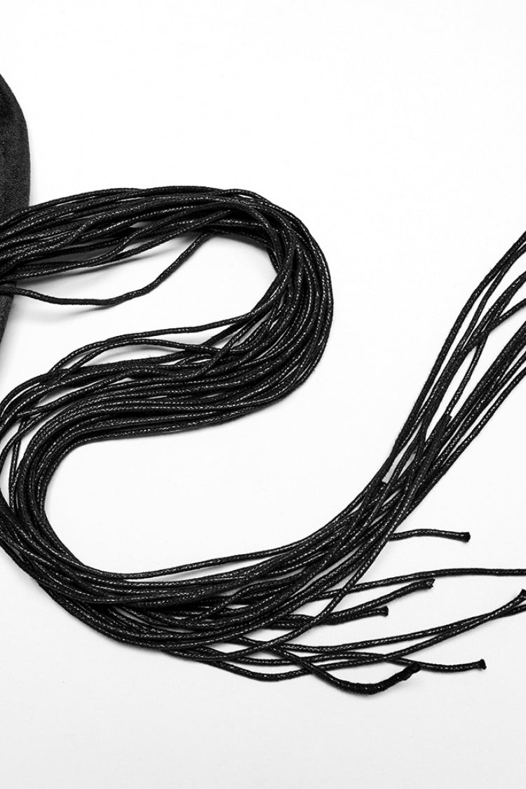 NoBrand Gothic Feather Skull Cap with Tassels