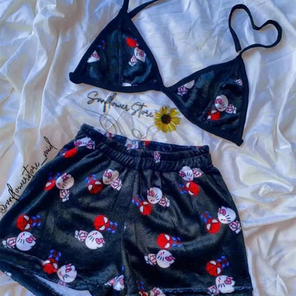 Cartoon Casual Plush Pajamas Set