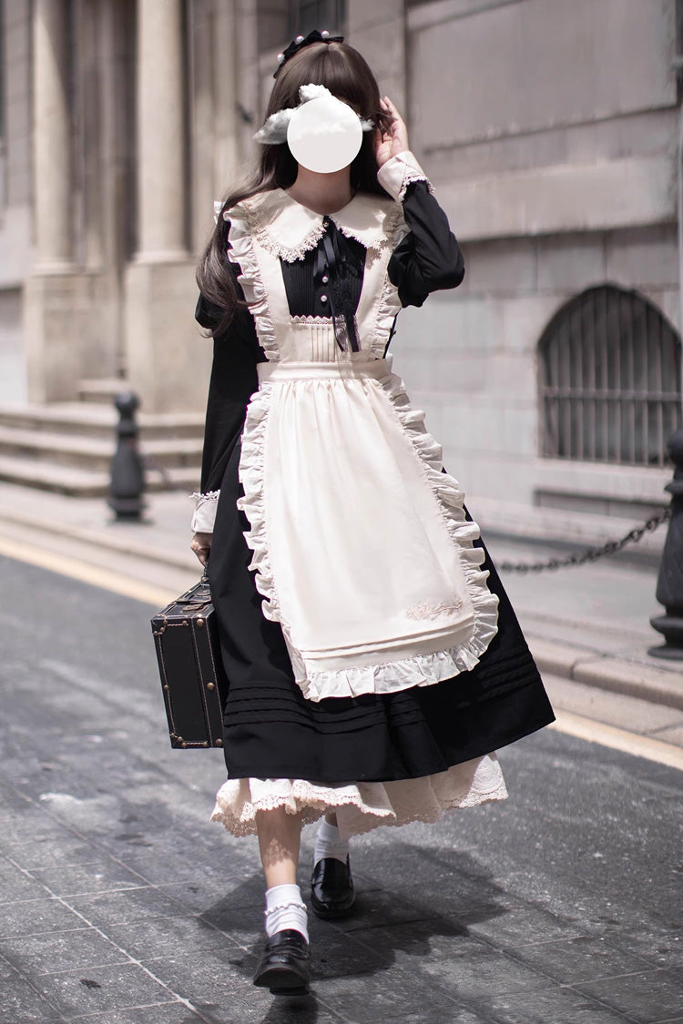 Doll Collar Long Sleeve Ruffle Bow Classic Dress - Angelina