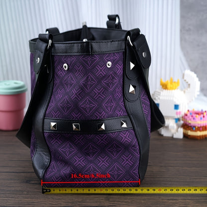 Kitty Vintage Patchwork Purple Tote Bag