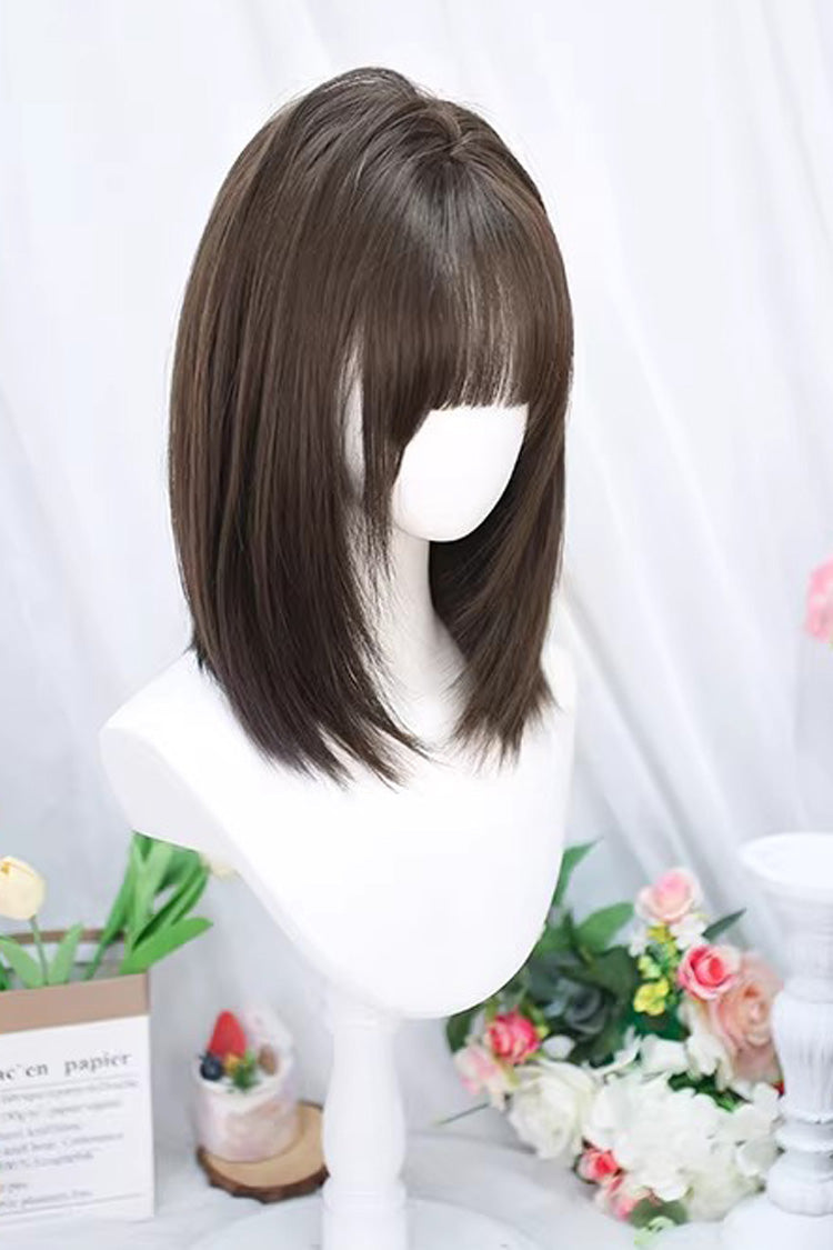 Sweet Lolita Wig - Medium Straight with Light Airy Bangs - Dual Tones