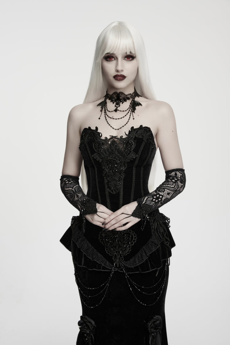 Slim-Fit Asymmetric Corset with Zipper and Strappy Balletcore Style