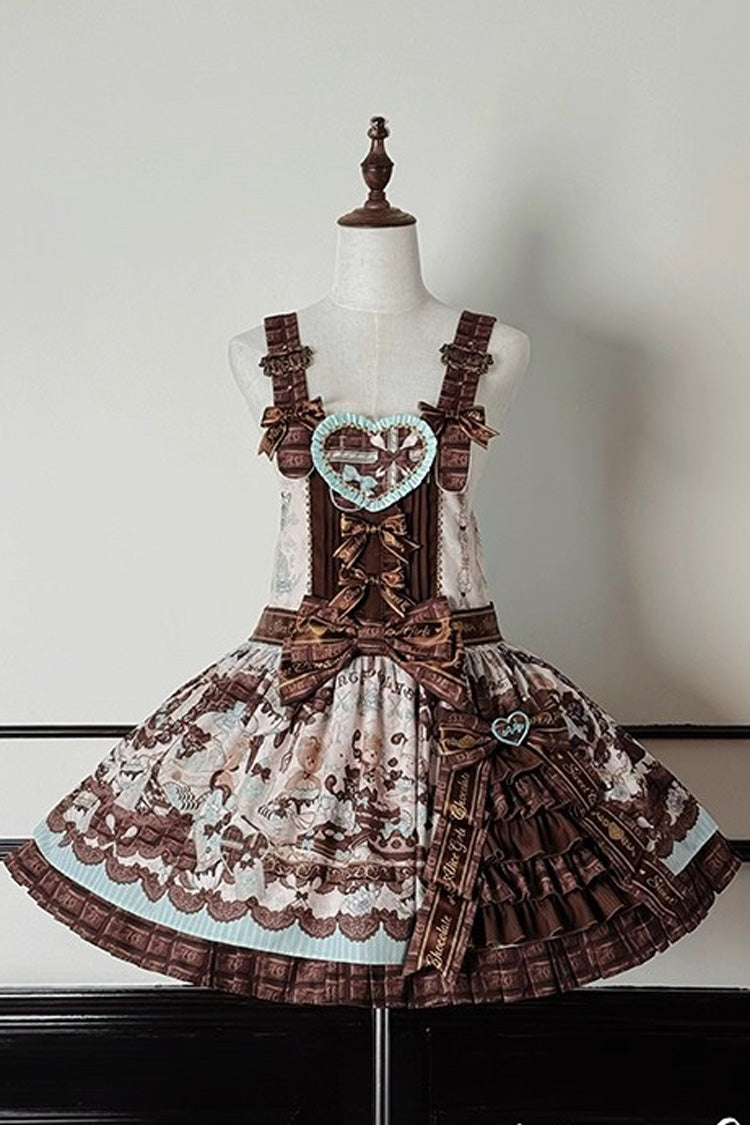 Asymmetric Sweet Lolita Strap Dress with Ruffle Side Cardigan
