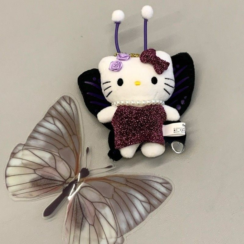 Black Fairy Butterfly Kitty Keychain KI678