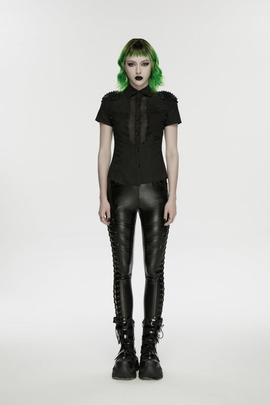 Punk Drawstring Leggings with Studs