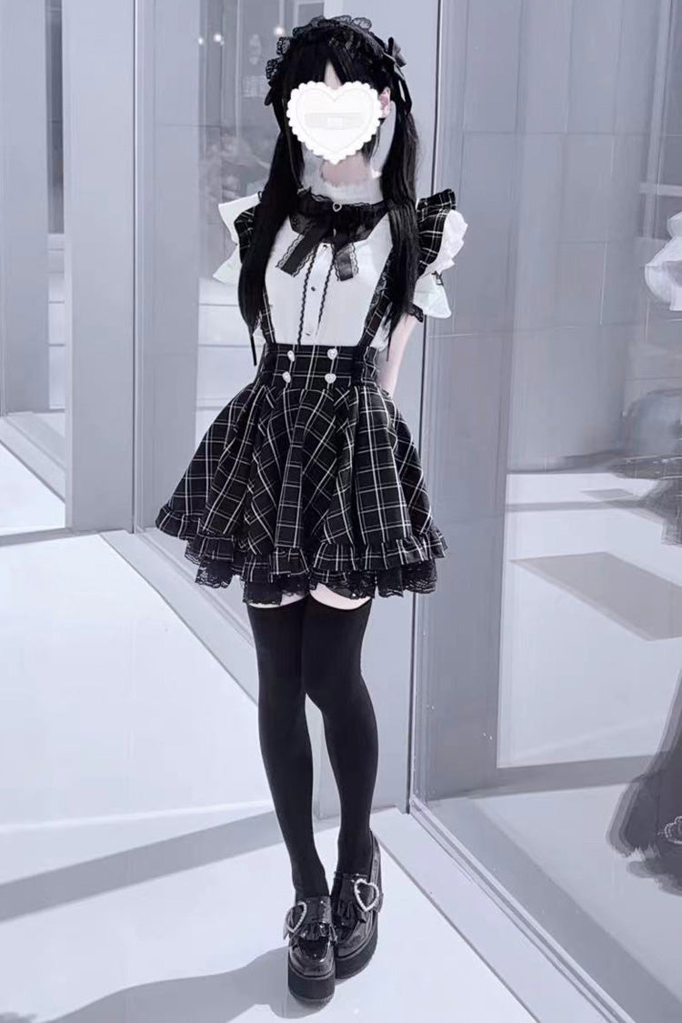 Tartan Ruffle Lace Jirai Kei Japanese Dress