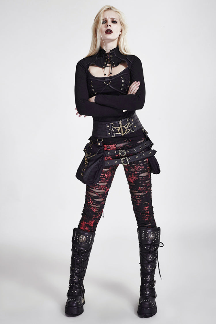 Gothic Women's Sheer Fitted Leggings - Long Length