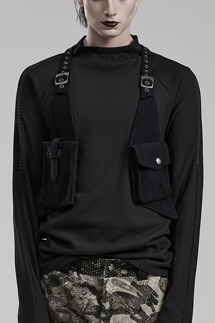 Men's Steampunk Strap Bag in Crackle Leather with Adjustable Fit