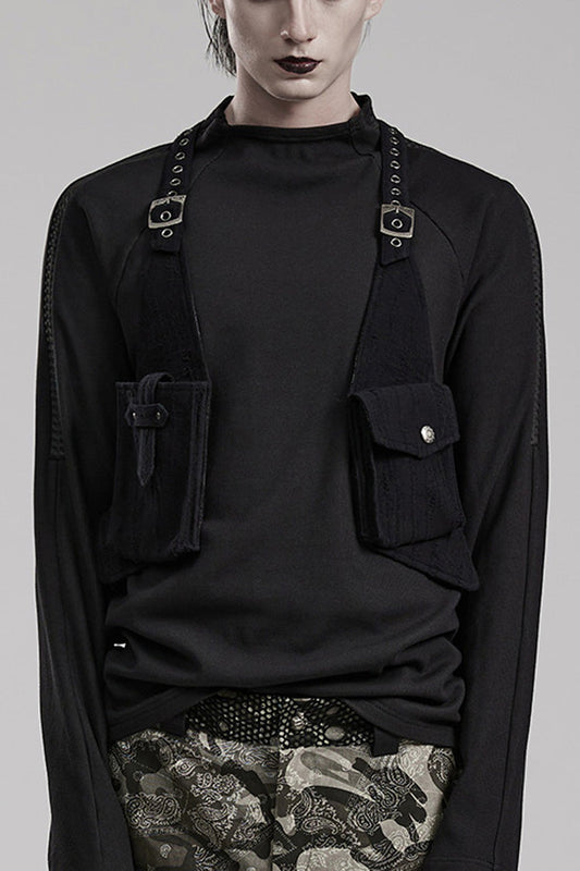 Men's Steampunk Strap Bag in Crackle Leather with Adjustable Fit