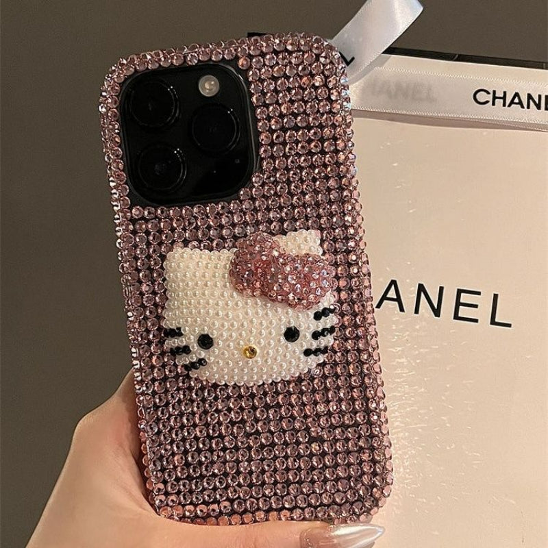 Coque de téléphone à strass rose Kitty KI546