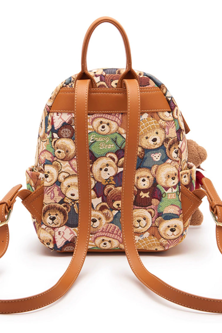 College Style Sweet Lolita Backpack with Bear Print in 3 Colors
