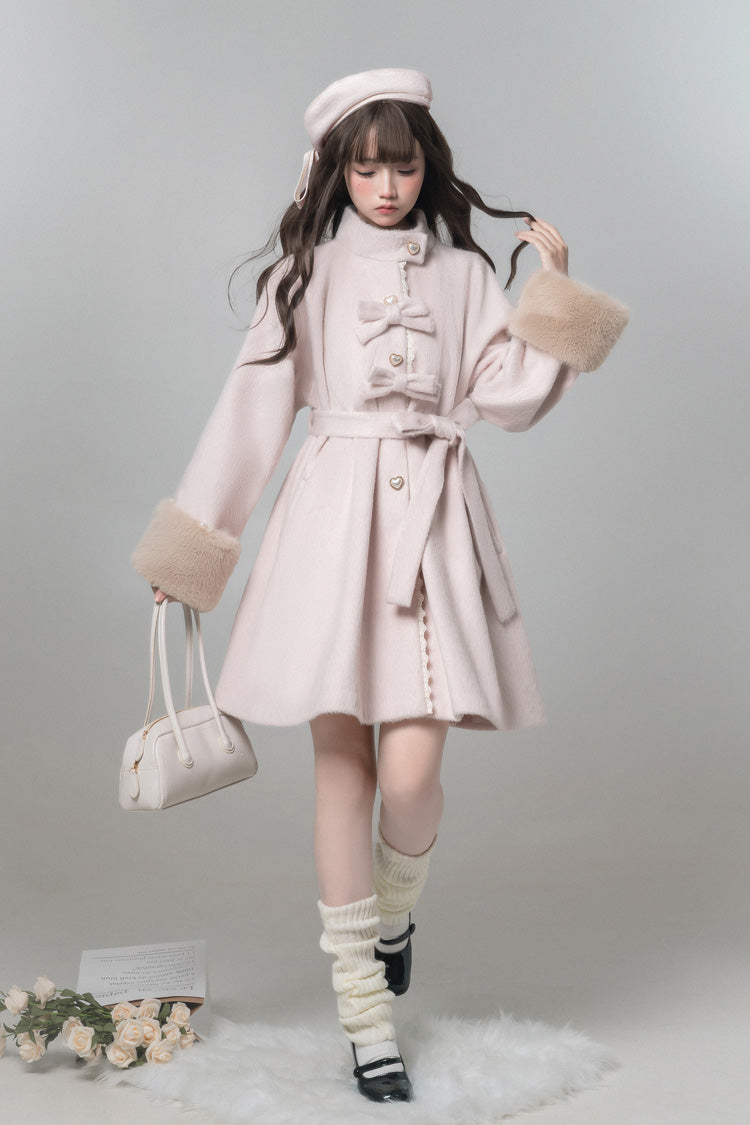 Bella SP Stand Collar Bow Coat Cloak, Long Sleeves Sweet Lolita Outerwear