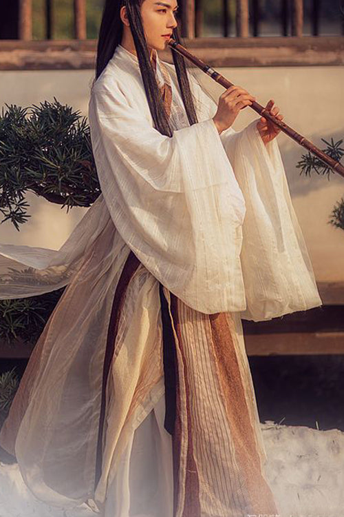 Classic Men's Hanfu Full Set with Wide Sleeves Ancient Knight Costume