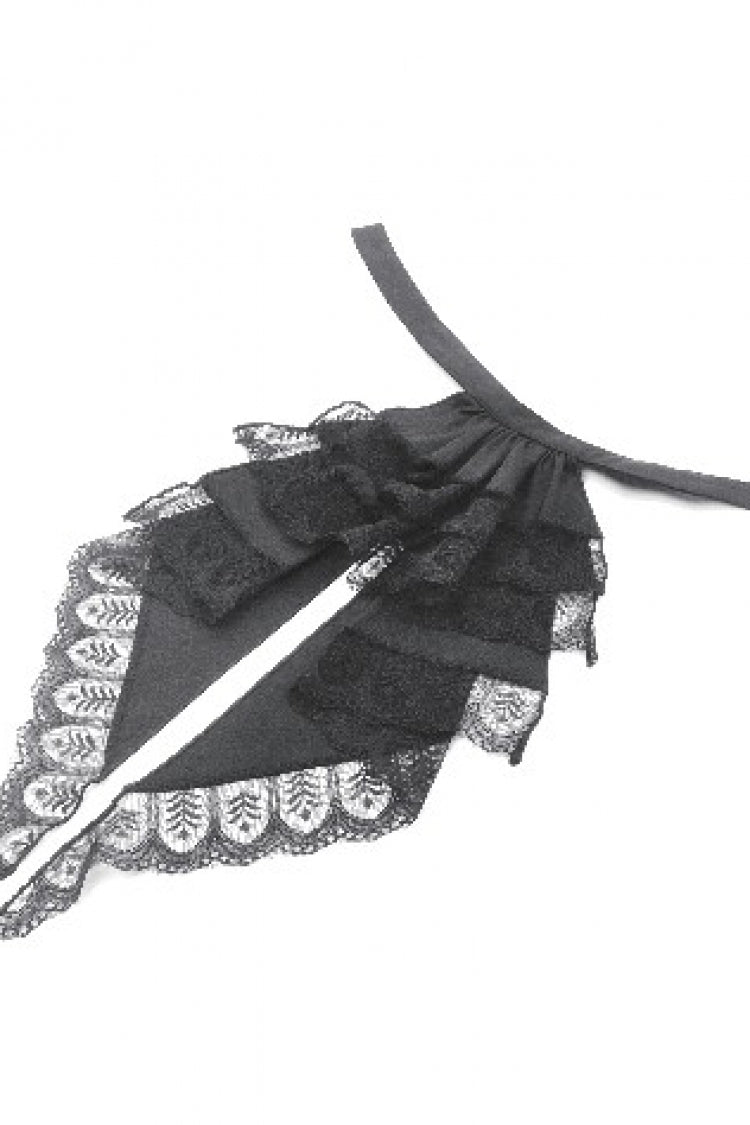 Lapel Collar Puff Sleeve Blouse with Removable Cravat - Gothic Edge