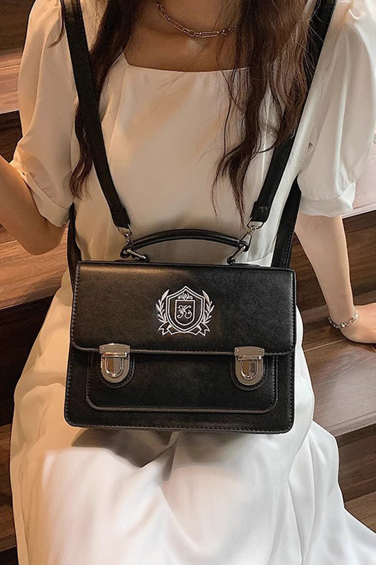 Japanese School Style Lolita Handbag with Sweet Print - Dual Color Options