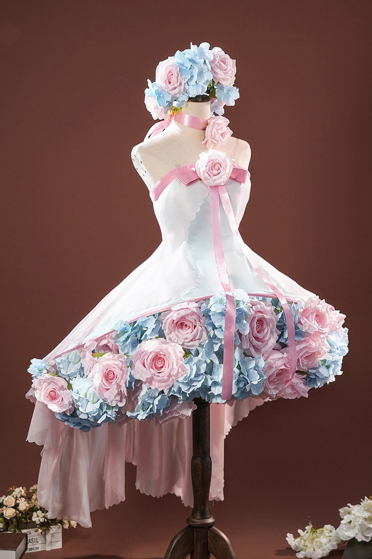 Cardcaptor Sakura Sleeveless Bow Flower Fairy Anime Cosplay Lolita Set