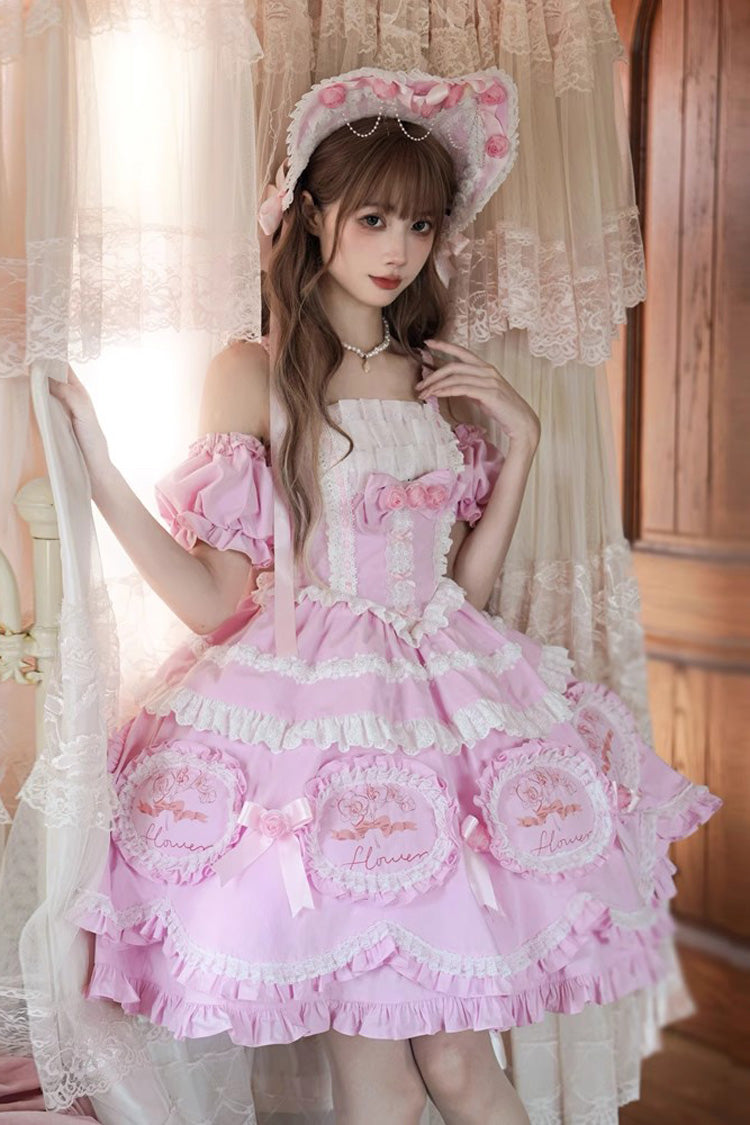 Butterfly Dream Multi-Layer Print Ruffle Bow Princess Lolita JSK