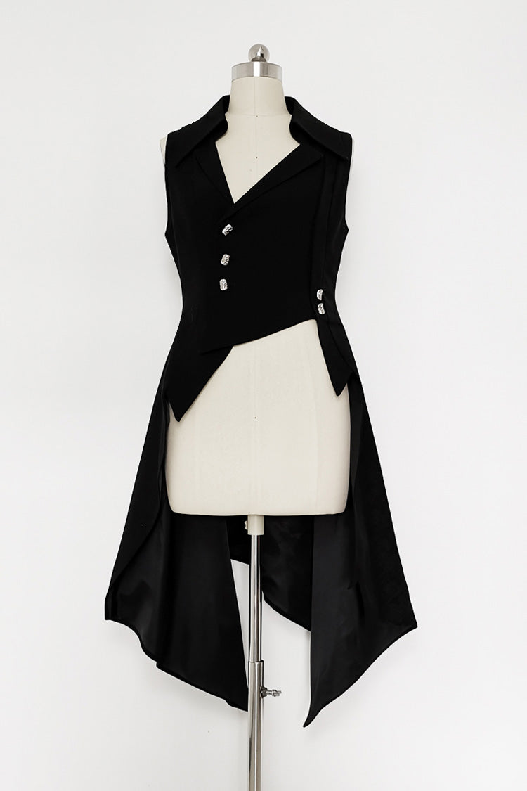 Ash-Burned Long Vest for Women - Ouji Style - Gothic Edge