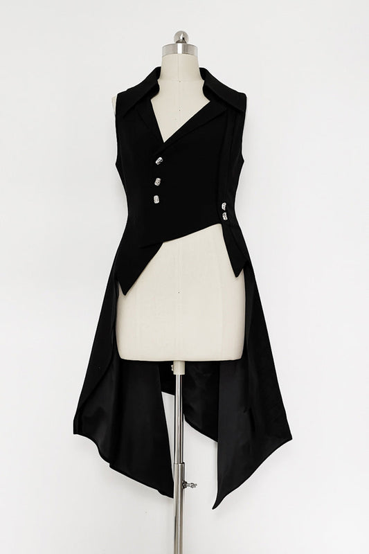 Ash-Burned Long Vest for Women - Ouji Style - Gothic Edge