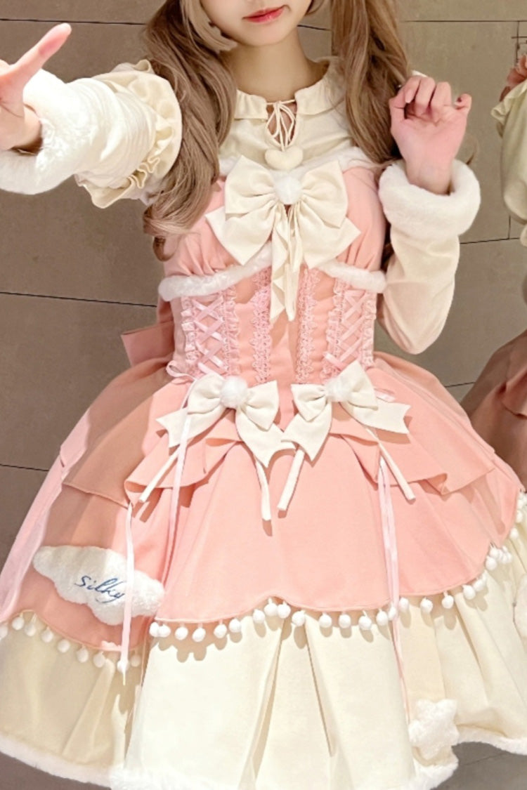 Charming Layered Bow Autumn Winter Princess JSK - Sweet Lolita 3 Shades