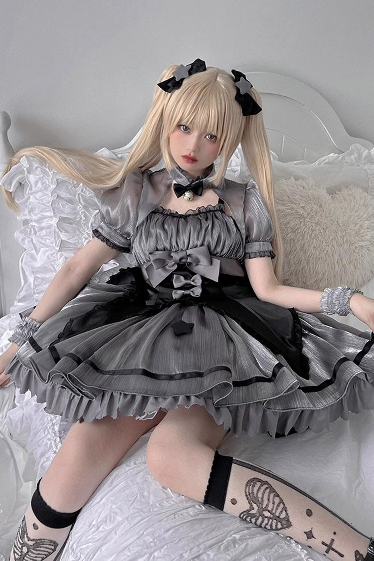 Sweet Lolita JSK Dress with Magic Star and Bowknot - Dual Color Options