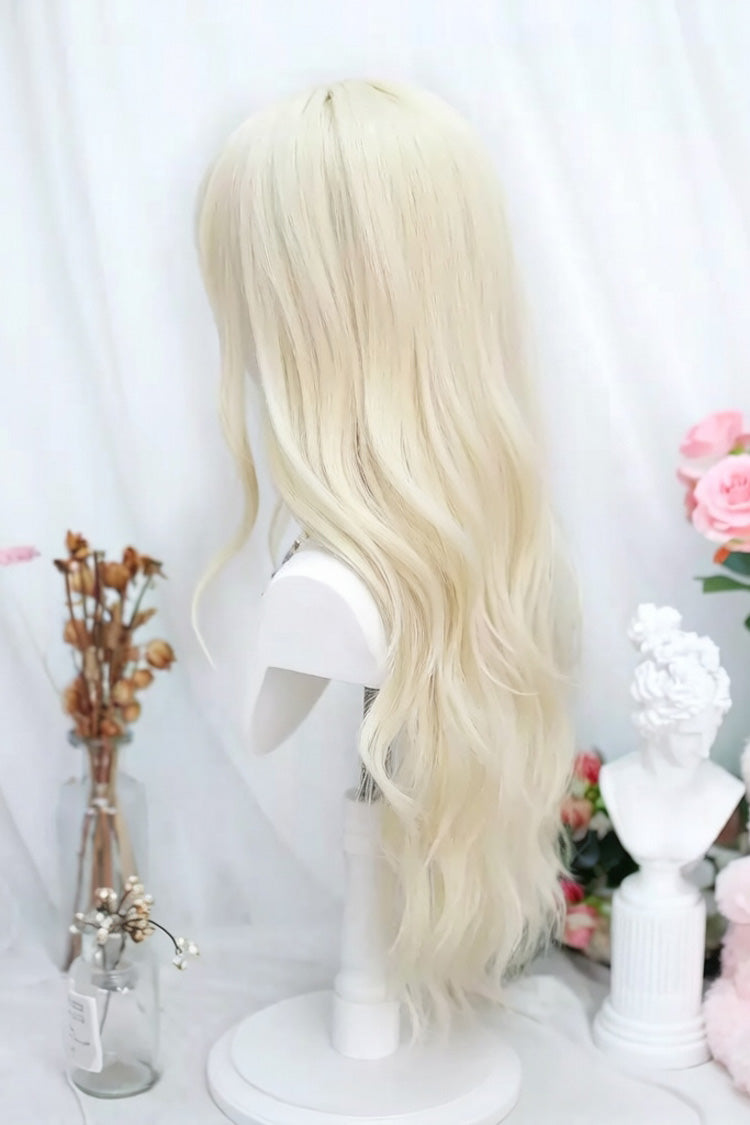 Walnut Gold Japanese Soft Air Bangs Long Curly Sweet Lolita Twin-Tail Wig