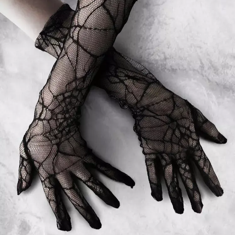 Black Gloves Web Lace Spider