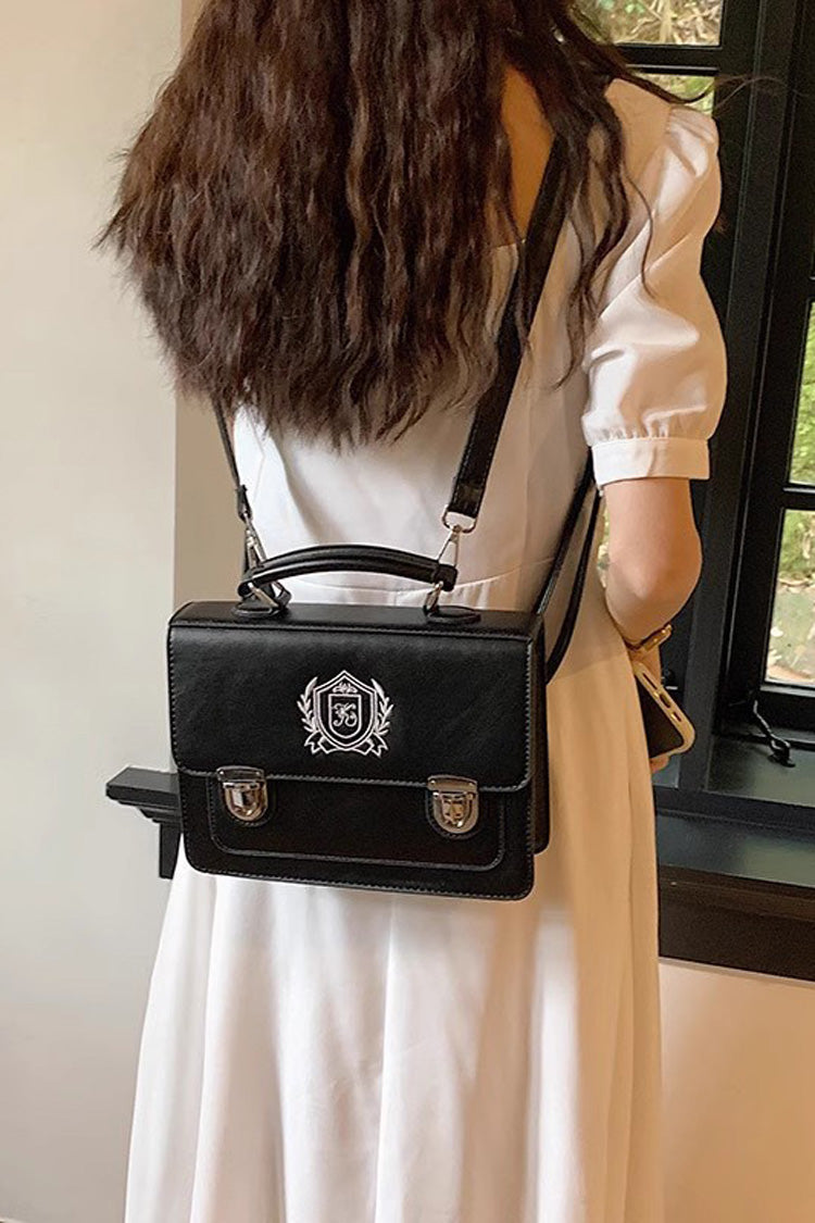 Japanese School Style Lolita Handbag with Sweet Print - Dual Color Options