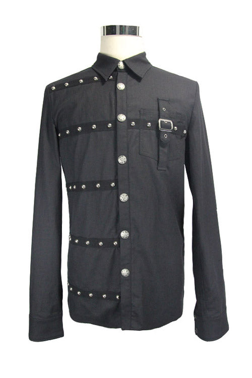Men's Punk Blouse with Long Sleeves in Cotton