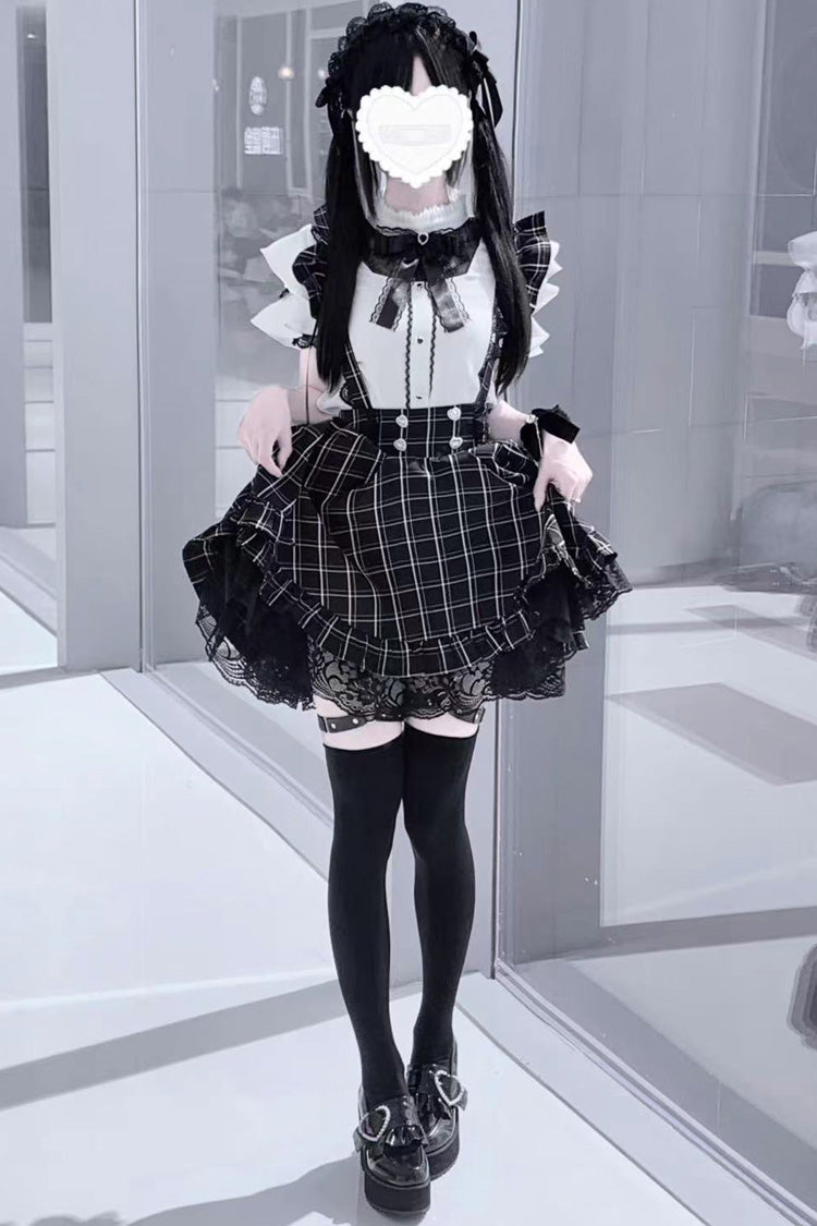 Tartan Ruffle Lace Jirai Kei Japanese Dress