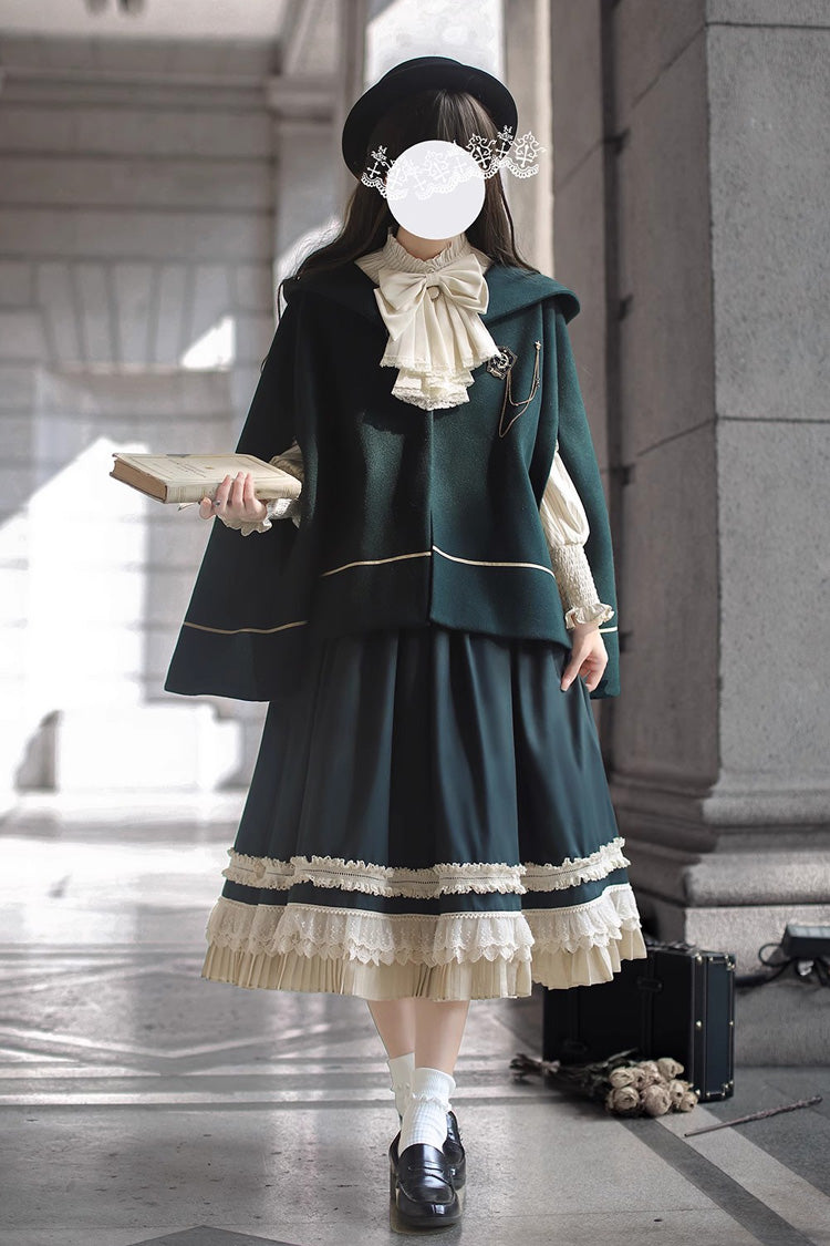 Emerald Artemis SP Ruffle Bow Lace College Style Elegant Lolita Jumper Gown