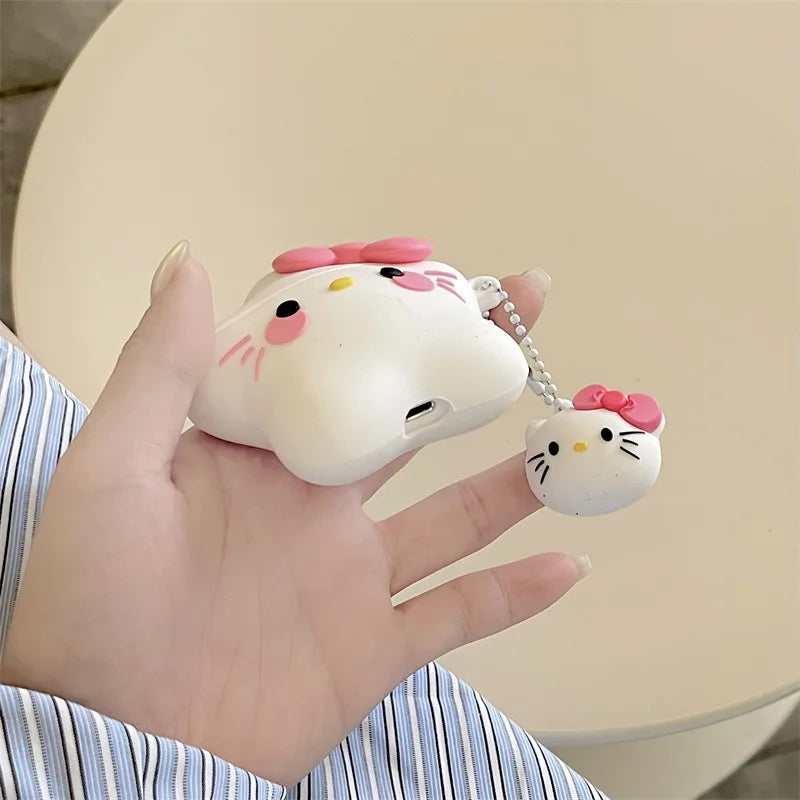 Kitty Star Airpods Silicone Case with Keychain KI676