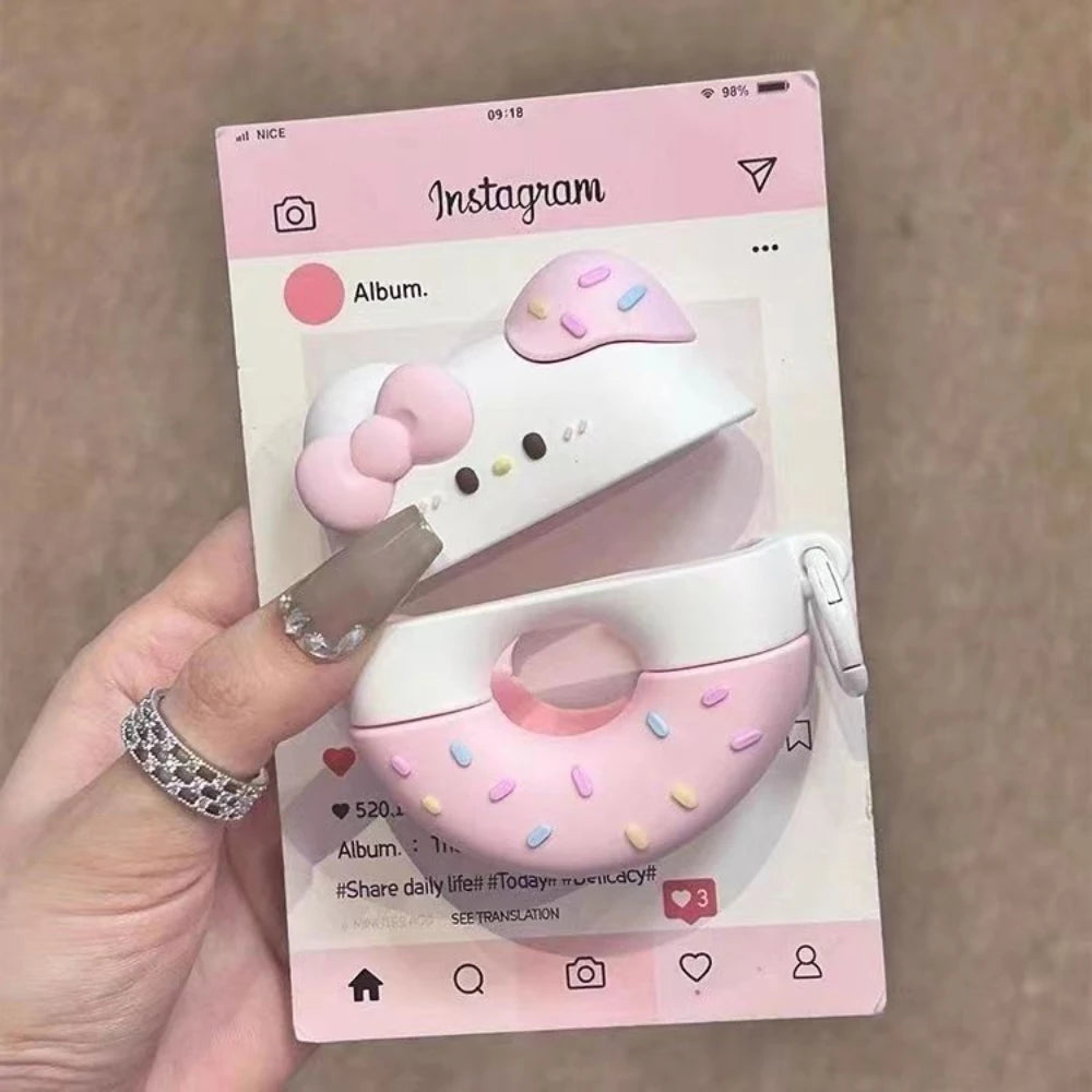 Kitty Pink Donut Earphone Case KI725