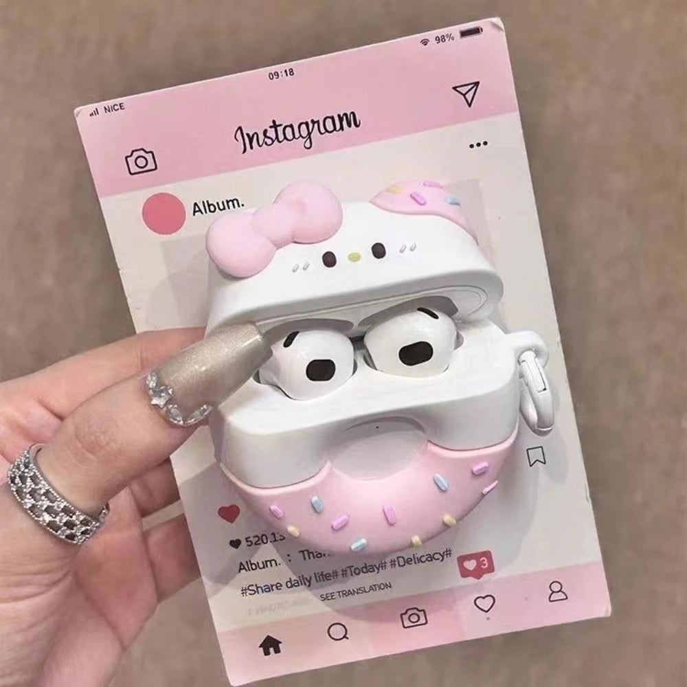 Kitty Pink Donut Earphone Case KI725