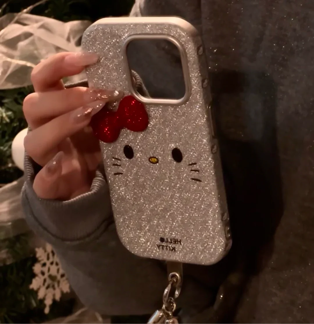 Kitty Shimmering Cutie Phone Case With Charm