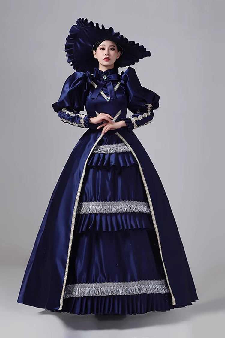 Victorian Princess Dress with Ruffle Cardigan - Medieval Court Style - Triple Hue