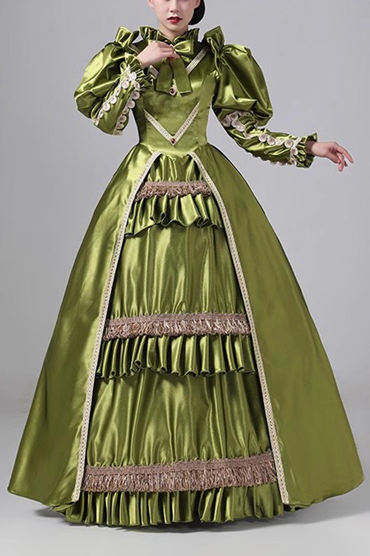 Victorian Princess Dress with Ruffle Cardigan - Medieval Court Style - Triple Hue