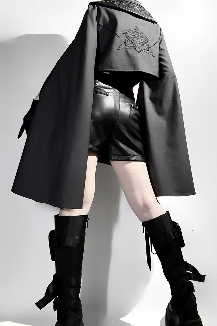 Gothic Prince Ouji Shorts Set with Lace Details - Black Sheep Research Society