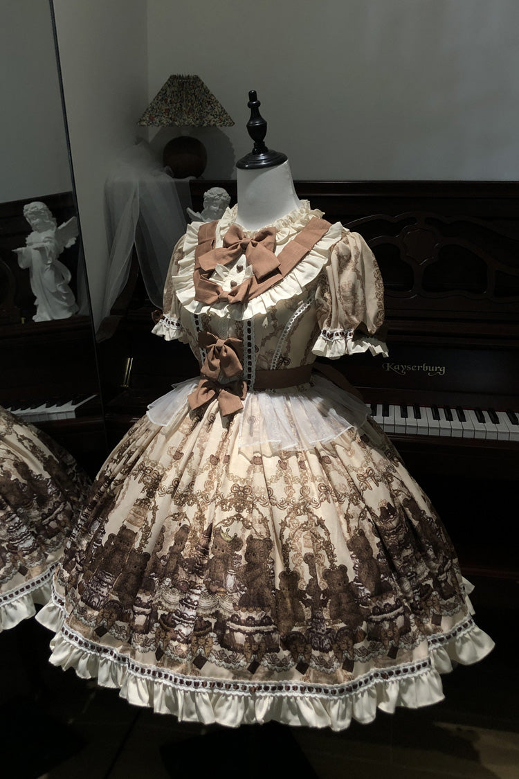 Daily Sweet Lolita Dress with Round Collar and Short Sleeves