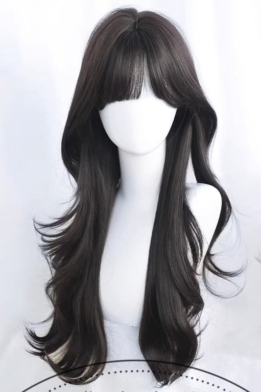 Loose Wavy Curtain Bangs Lolita Wig