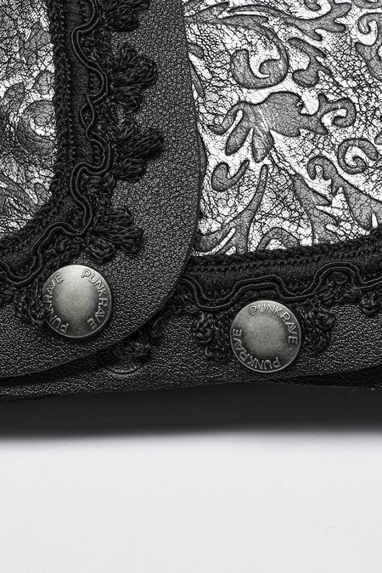 Charcoal Steampunk Shoulder Harness with Embroidery - Gothic Edge