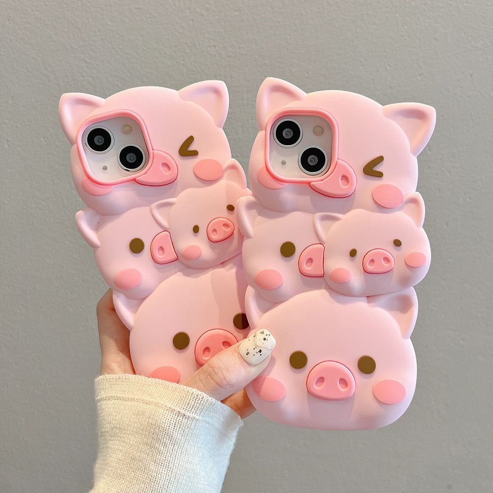 3d piggy iphone case - iphone - kawaii - babe - phone case - cover