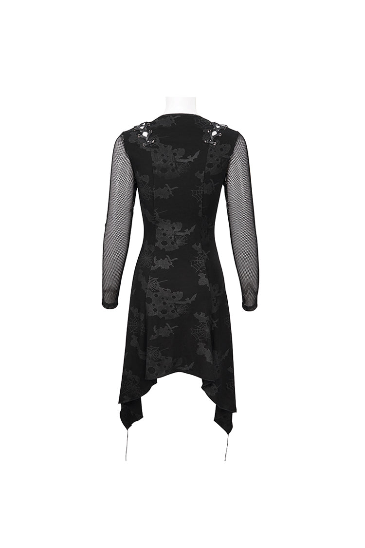 V-Neck Cutout Dress with Rope Tie and Print Details