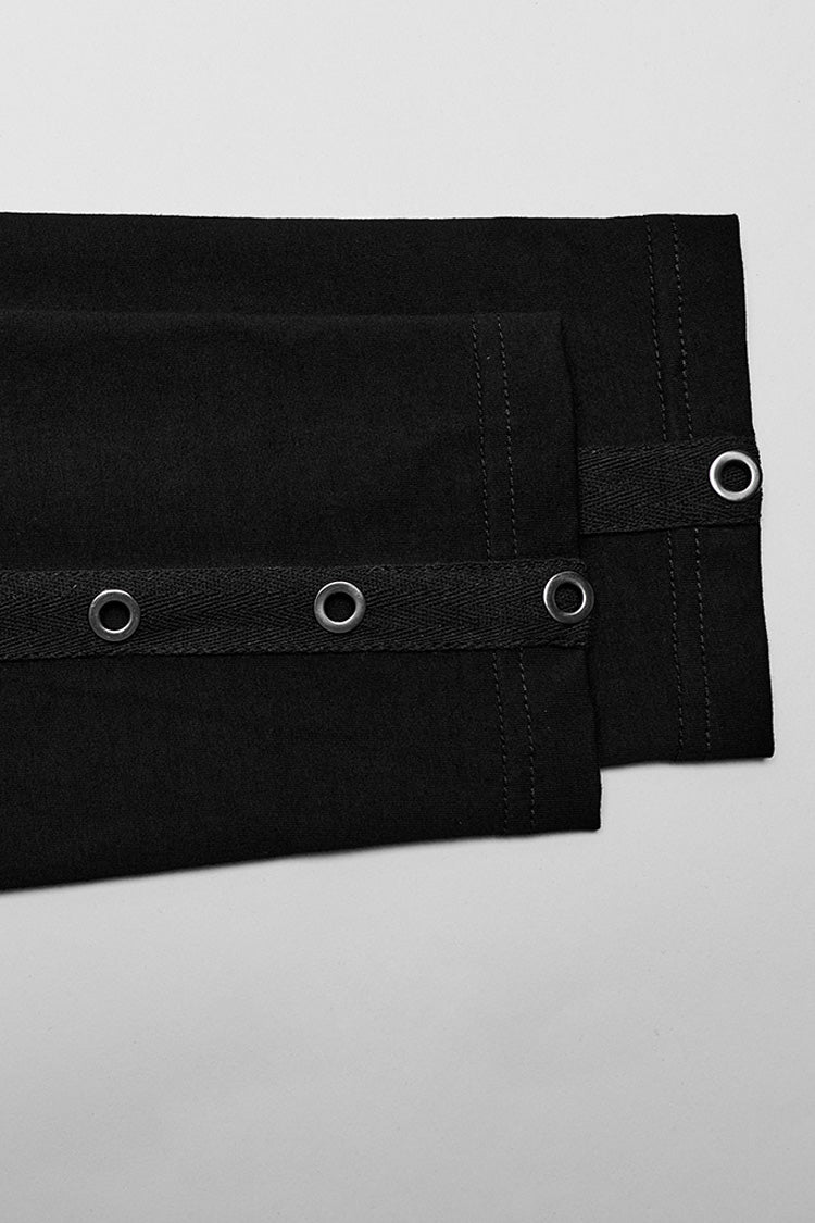 Punk Mesh Blouse with Rivets and Attached Mask, Long-Sleeve Men's Style