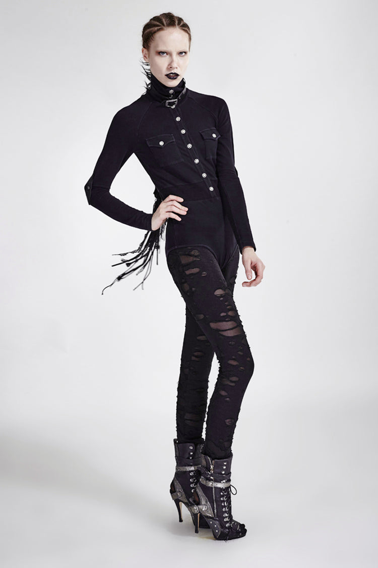 Gothic Women's Sheer Fitted Leggings - Long Length