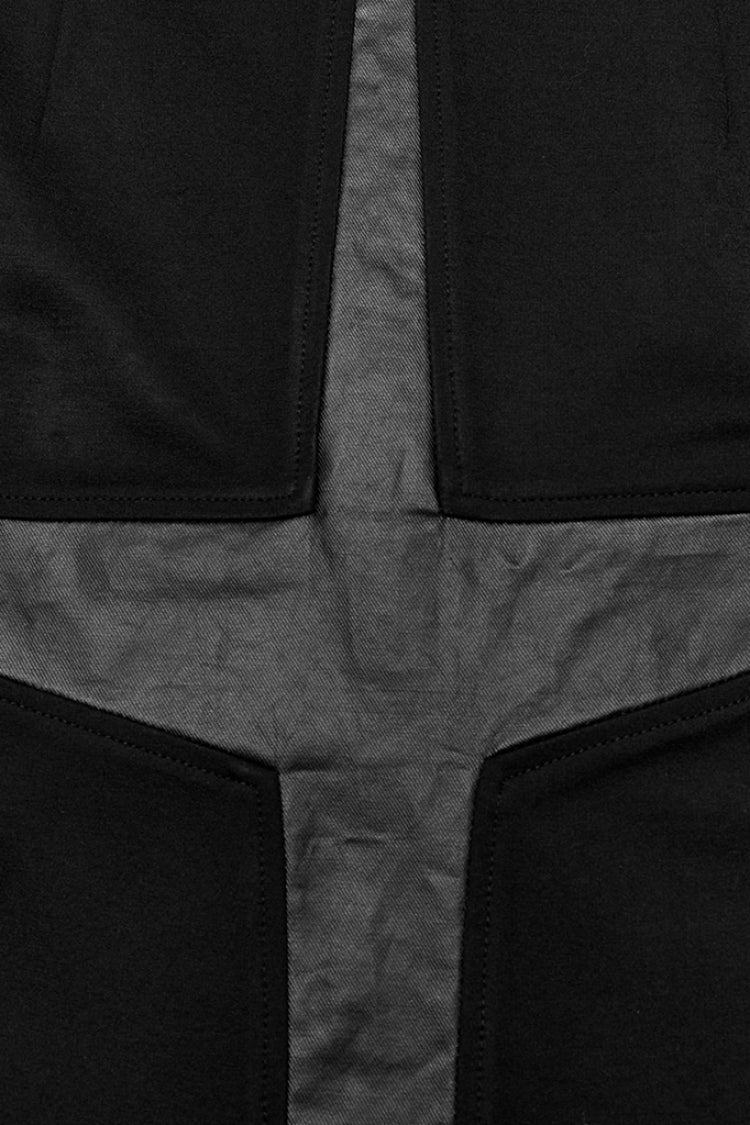 Women's Steampunk Skirt with Lace-Up Stitching and Cross Print