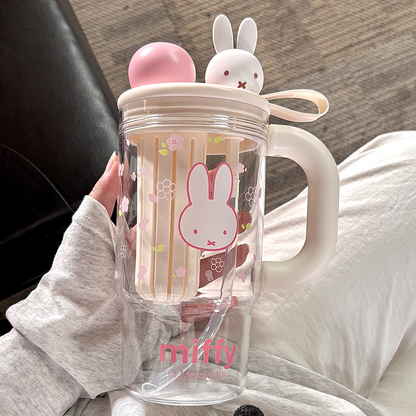 Pink Bunny Transparent Water Cup - Lovesickdoe