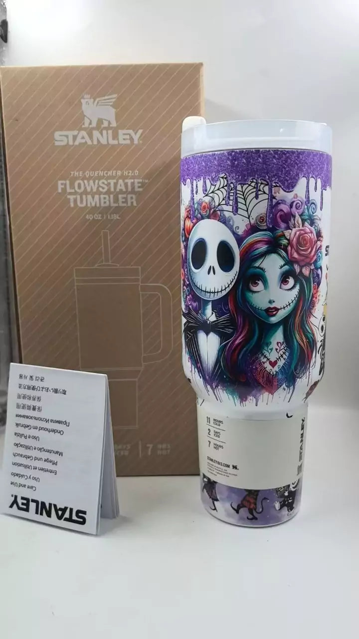 Jack Magic 40 Midnight Oz Tumbler Skellington Glow-in-the-Dark Sally