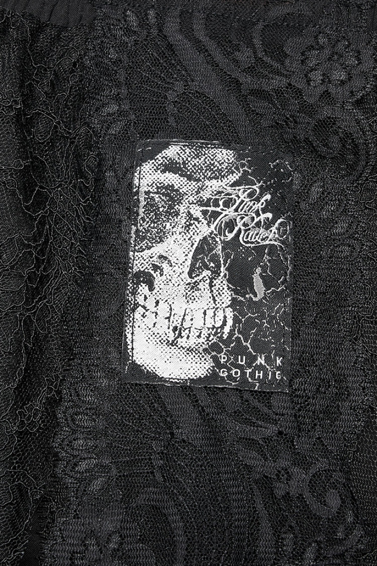 Gothic Skirt with Chiffon Irregular Hem and Lace Details