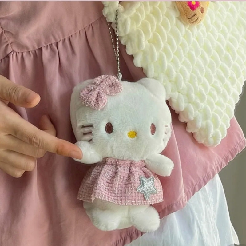 Porte-clés en peluche Chaton avec robe KI416